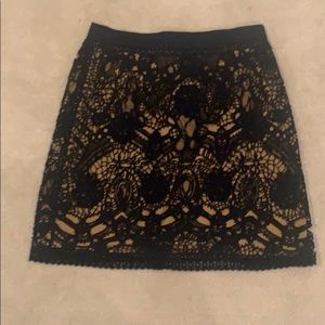 Club Monaco Navy Blue Lace Mini Skirt